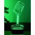 thumbnail image 4 of Micrófono 3d Lámpara de luz nocturna Ilusión Luz nocturna 7 Cambio de color Interruptor táctil Mesa Escritorio Decoración Lámparas Regalo Acrílico Plano Abs Base Usb Feliz Sencillez, 4 of 4