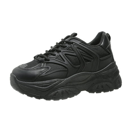 

Women‘s Platform Breathable Sneakers Low Top Lace Up Round Toe Solid Color Casual Shoes Women‘s Comfy Sport Shoes