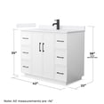 thumbnail image 4 of Elan TK 42" White Single Vanity & White Cultured Marble Top & Black Trim, 4 of 5