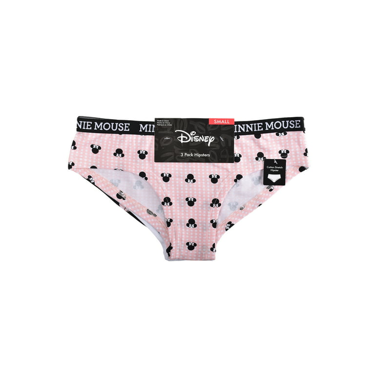 3-Pack Disney Womens Minnie Mouse Hipster Panty Choose Size