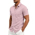 thumbnail image 4 of Kezqiaxn Oversized Shirt Men Summer Short Sleeve Business Work Button Up Shirt with Pockrt Fashion Clothing 2026, 4 of 8