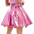 thumbnail image 4 of Women's Sexy Pleated Mini Skirt, High Waist Bodycon Short Skirt, Party Club Skirt for Stage Performance, Night Out and Dance,Pink,S, 4 of 7