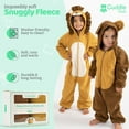 thumbnail image 6 of Cuddle Club Fleece Baby Bunting Bodysuit One Piece Hooded Romper Outerwear, 5T Lion & Monkey 2-Pack, 6 of 7
