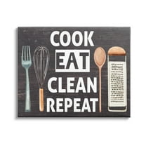Stupell Industries Cook Eat Clean Repeat Phrase Food & Beverage Painting Gallery Wrapped Canvas Print Wall Art