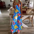 thumbnail image 1 of Staron Robes d'Été pour Femmes en Liquidation à Moins de 10 $ Floral Tendance Ample Robe d'Été Sans Manches Col en V Boho Bretelles Spaghetti Été Décontracté Plage Fête Robes, 1 of 5