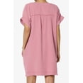 thumbnail image 2 of Robe Mini Babydoll en Gaze de Coton à Manches Courtes Col en V Décontractée pour Femmes, 2 of 7