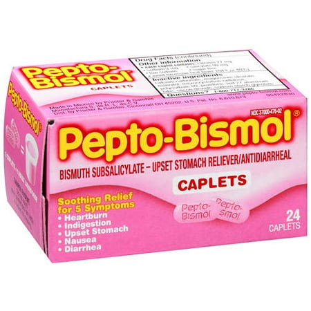Pepto-Bismol Caplets, Original, 24ct - Walmart.com