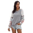 thumbnail image 1 of ABPHQTO Sudaderas De Mujer De Punto Con Manga Estampada En Contraste Gris, 1 of 5