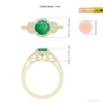 thumbnail image 5 of ANGARA Natural Aeon 1.2 ct Emerald Halo Leaf & Vine Engagement Ring with Milgrain in 14K Yellow Gold for Women (Size-7mm) | May Birthstone, Anniversary, Jewelry Gift for Women | Natural Emerald Ring, 5 of 10