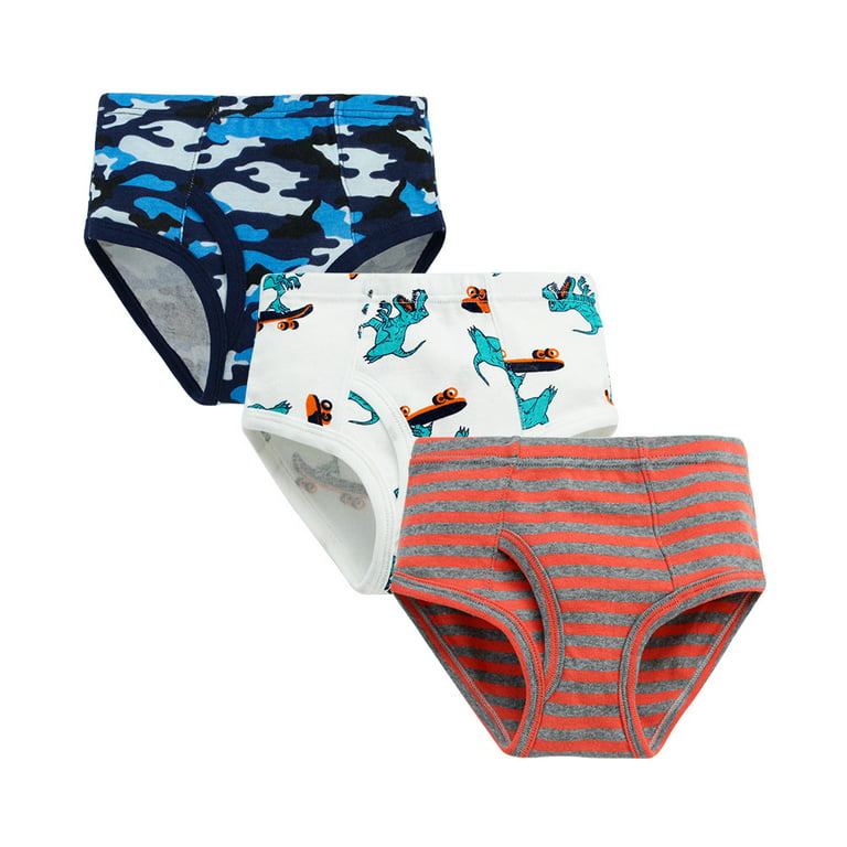 Baby Soft Cotton Underwear Little Boys Dinosaur Briefs Toddler Shark Undies  Children Truck Panties(Pack of 3) 