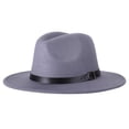 thumbnail image 2 of Trayknick British Style Jazz Cap Breathable Wearproof Pure Color Fedora Hat for Daily Wear Grey One Size, 2 of 13