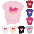 thumbnail image 1 of RKSTN Valentine Gifts Women's Valentine's Day T Shirts Oversized Crewneck Valentines Graphic Print Short Sleeve Shirt Womens Casual Solid Round Neck Plus Size Loose Fits Tee Top Summer Clothes, 1 of 8