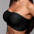 thumbnail image 5 of VISALY Strapless Push Up Bras for Women Push Up Bandeau Non-Slip Wireless No Underwire Seamless Padded Jelly Bra No Underwire Supportive Tube Top Seamless Braslettes Full Coverage Bras Black L, 5 of 9