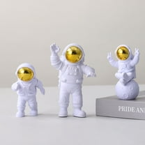 LEORX 3 Pcs Astronaut Figurine Ornament Fine Workmanship Desktop Decor for Spaceship Fans