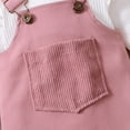 thumbnail image 3 of Baby Girl Long Sleeve Romper Suspender Skirts Set Hair Band Free Pink 0-6 Months, 3 of 8