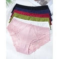 thumbnail image 5 of Aijolen Women's Cotton Stretch Lace Cheeky Bikini Hipster Panties 6 Pack(M,Camellia Garth), 5 of 6
