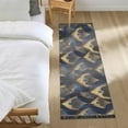 thumbnail image 3 of Yayeee Runner Rug for Bedroom 2'x6' Machine Washable Hallway Non Slip Mat, Blue Peacock Feathers Pattern, 3 of 8