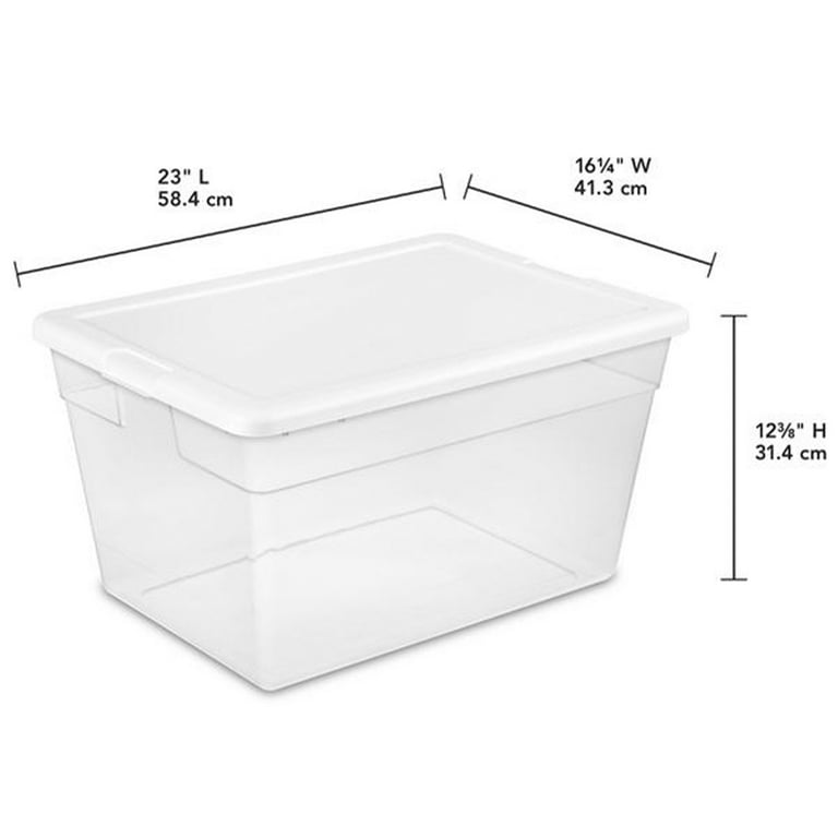 56qt Clear Storage Box with Lid White - Room Essentials™