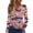 Purple, variant on WTOBBY Women's Halloween Bat & Pumpkin Print V Neck Button Detail Long Sleeve T Shirt, Casual Graphic Tee Top for Daily Wear, Fall Comfort Shirt,Light Purple L