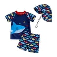 thumbnail image 1 of Akiihool Boys Rash Guard Swim Set Boys Two Piece Swim Set Zipper Rash Guard Swimsuits Long Sleeve Bathing Suit (Navy,0-6 Months), 1 of 4
