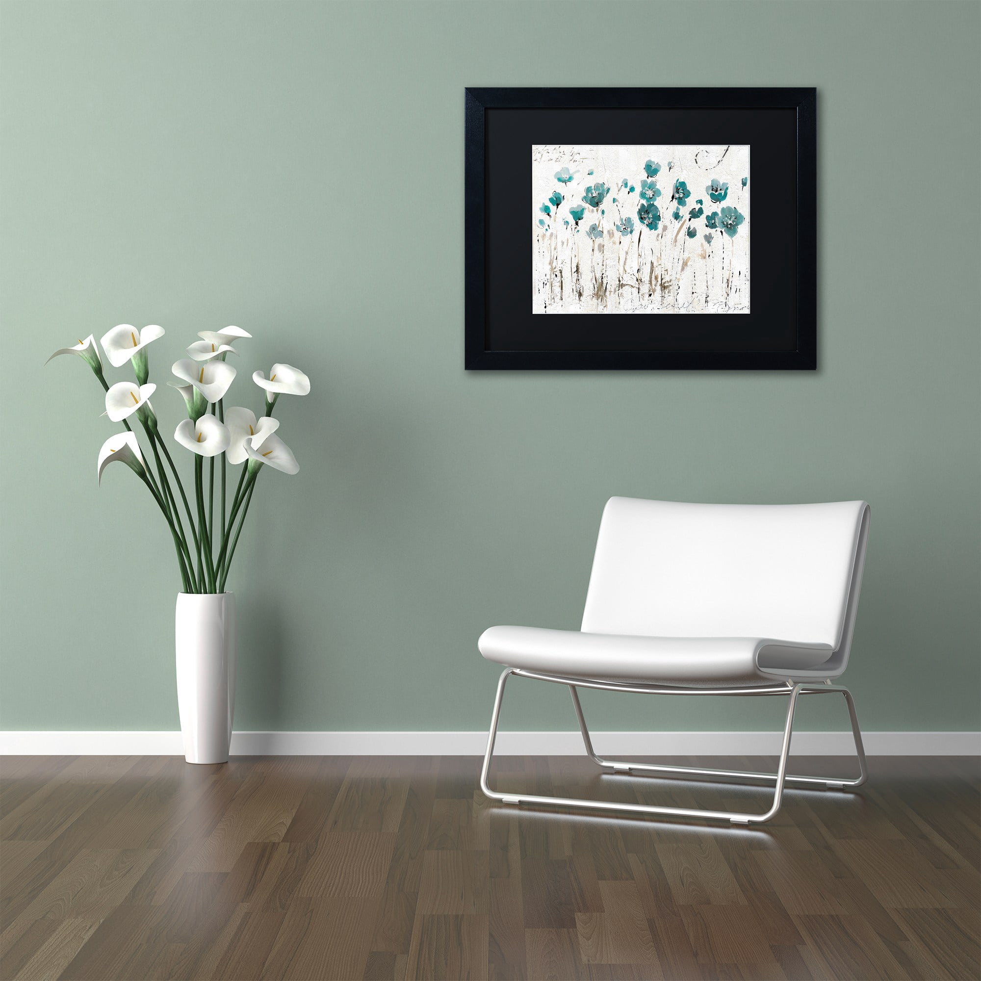 "Abstract Balance VI Blue" Canvas Art by Lisa Audit, Black Matte, Black Frame