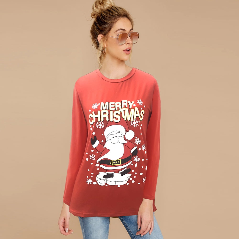 Long sleeve christmas shirts walmart Clearance