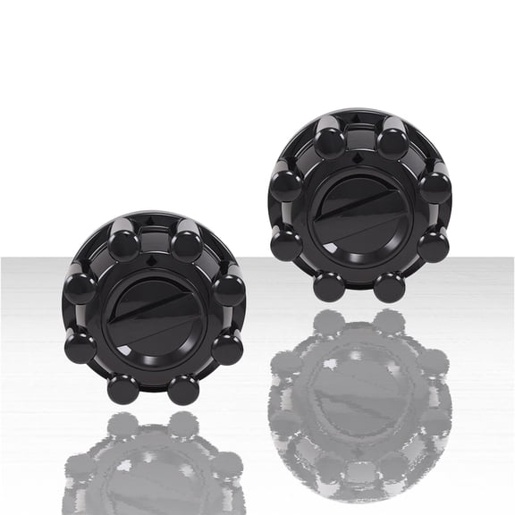 Set of 2 Push-On Rear Center Caps for 2017-2024 Ford F-250 - Gloss Black