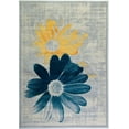 thumbnail image 1 of Contemporary Floral Pattern Area Rug Carpet in Teal Yellow, 3x5 (2'7" x 4'11", 80cm x 150cm), 1 of 5