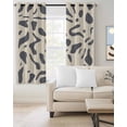 thumbnail image 2 of Gray Beige Blackout Curtains 54 Inches Long for Bedroom, Modern Abstract Color Block Modernism Thermal Insulated Room Darkening Black Out Window Curtain Panels Grommet Drapes for Living Room, 2 of 8