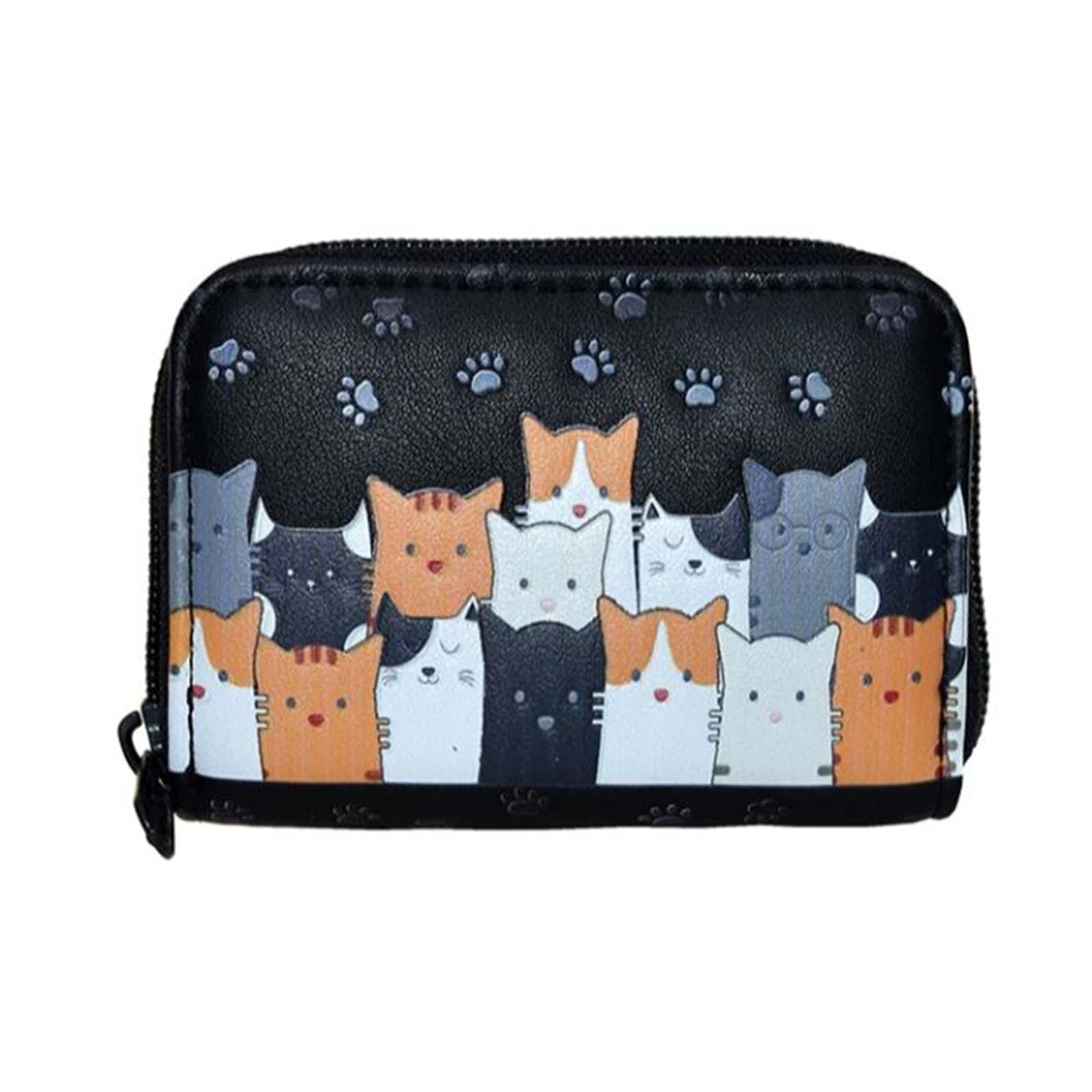 Shagwear Cat Crowd Small Black Coin Purse Wallet - Walmart.com