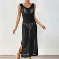 thumbnail image 2 of Long Swimwear Cover Ups for Women Breathable Crochet Beach Tunic Bathing Suit Cover Up Openwork Swim Dress Summer, 2 of 5