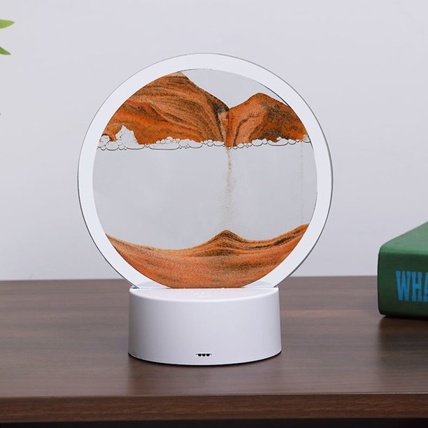 Luz nocturna de pintura de arena con control remoto, lámpara artesanal de arena movediza, decoración del hogar para oficina