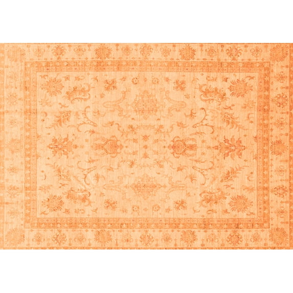 Ahgly Company Indoor Rectangle Oriental Orange Traditional Area Rugs, 7' x 9'