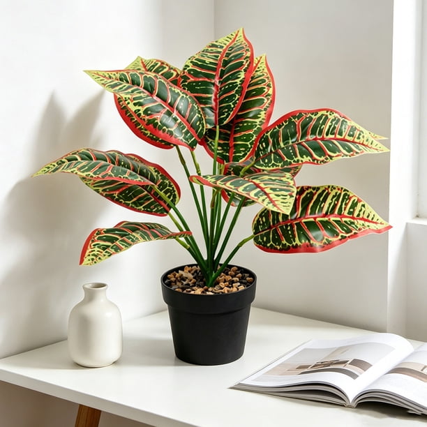 Artificial Plant in Pot Fake Tree Trunks Leaves Faux Potted for Indoor Outdoor Modern Decoration Home Office Living Room Bedroom Balcony Housewarming Gift