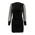 thumbnail image 4 of CEHVOM Robe Longue à Manches Longues et Col en V pour Femmes, Décontractée, en Gaze, pour Fête, en Solde, 4 of 6