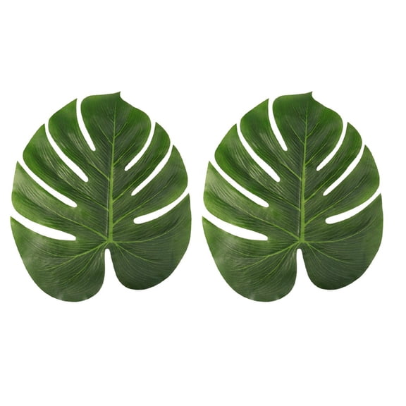 SKISUNO 12Pcs Artificial Tropical Leaf Green Comfortable Touch for Reusable Decoration