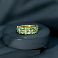 thumbnail image 5 of Rosec Jewels Natural Peridot Wedding Band for Women - Oval Peridot 3 Row Wide Band Ring - AAA Quality - with Jewelry Box, 14K Yellow Gold, US 5.00, 5 of 8