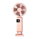 thumbnail image 1 of Ventilador de cuello colgante, mini ventilador de mano silencioso con soporte para teléfono, ventilador plegable personal Rosa, 1 of 9