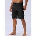 thumbnail image 2 of DARING DIVA Men's Solid Color Side Pockets Lining Summer Board Shorts 38 Black, 2 of 6