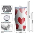 thumbnail image 6 of 20 Oz Valentine's Day Heart Pattern Coffee Tumbler Double Wall Insulated Stainless Steel Water Bottle | Metal Reusable Thermoses Flask with Cup Cap | Leak & Sweat Proof with Anti-Dust Lid, 6 of 7