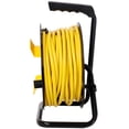 thumbnail image 3 of 4x Grounded Outlets 100FT Length Cable Heavy Duty Retractable Extension Cord Reel,12AWG,12A, with 4pcs Outlets and Dust Cover,Portable Handle and Safety Overload Circuit Breaker, UL certificate, 3 of 13