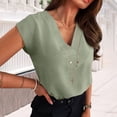 thumbnail image 2 of Tiqkatyck Tank Tops for Women Trendy Summer Tops for Women Bat Short Sleeve Shirt Blouse Casual Shirts V Neck Sleeveless Tunic Tops Summer Tops for Women Mint Green XL, 2 of 9