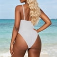 thumbnail image 3 of Daiosportswear Women's Slimming Solid Swimsuit, Side Tie Bathing Suit for Beach Vacation White XL(XL), 3 of 5