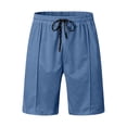 thumbnail image 5 of RUTAYY Men's Outfits Casual Solid Color 2 Piece Turndown Collar Zipper Short Sleeve Tops Drawstring Shorts Beach Vacation Clothing Sets, 5 of 6