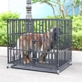 thumbnail image 2 of BingoPaw Metal Jumbo Dog Crate Kennel Strong Pet Cage with Wheels Removable Tray Tall, 2 of 9