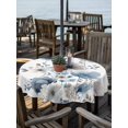 thumbnail image 2 of Outdoor Tablecloth with Umbrella Hole for Patio/Picnic/Party/Camping, Blue Grey Floral Waterproof Table Cloth Round Cover Washable, Watercolor Flowers Farmhouse (Dia 60"), 2 of 8
