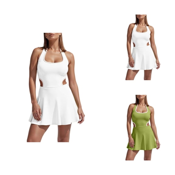 Tennis Dress Golf Dresses for Women Summer Hollow Out Loose Fit A Line Lightweight Workout Dress Athletic Dresses
