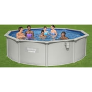 Bestway Hydrium 15 x 48 Steel Side Wall Above Ground Pool w/ Sand Pump & Accessories