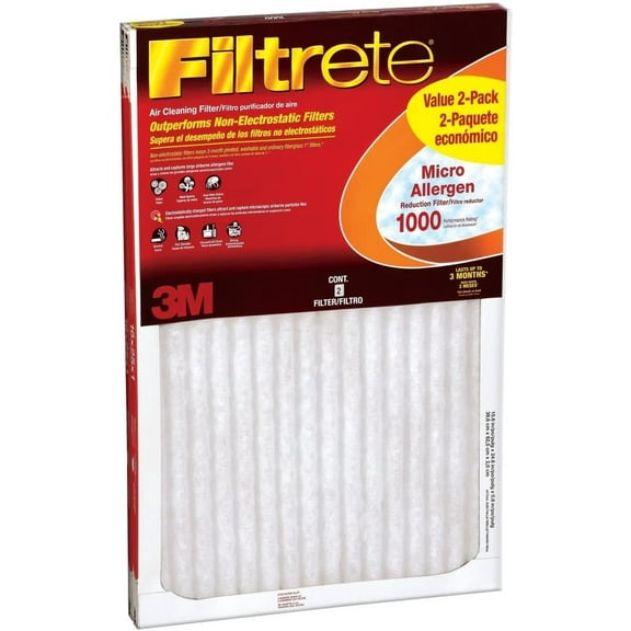 Filtrete TRTAZ11A Reduction Filter Electrostatic, Micro Allergen Pleated 2/Pack