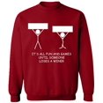 thumbnail image 2 of OXI Crewneck Sweatshirt - It's All Fun And Games, Basic Casual Sweatshirts for Men's and Women Fleece Sweatshirt Long Sleeve - Antiquee Cherry 2X-Large, 2 of 2